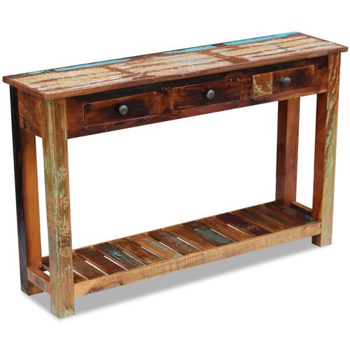 vidaXL Table console Table de présentation 120 x 30 x 76 cm Bois de récupération massif