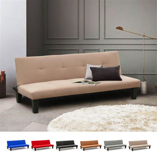 Modus Sofà - Canapé Clic Clac convertible 2 places microfibres Onice pour la maison et salles d'attente, Couleur: Beige