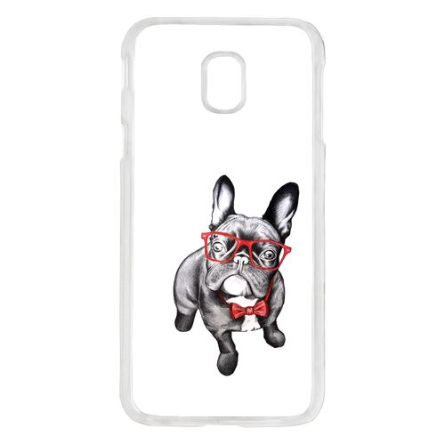 Coque Bulldog Français À Lunettes Compatible Galaxy J5 2017 Transparent