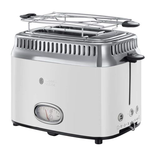 Russell Hobbs Retro Toaster, Acier Inoxydable, Blanc