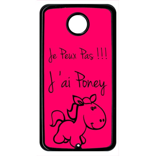 Coque Citation Poney Rose Compatible Google Nexus 6 Transparent