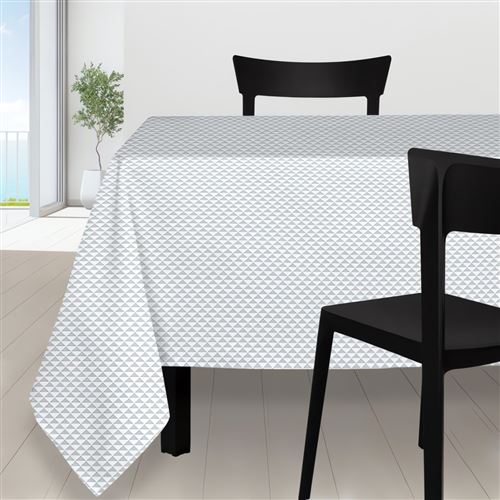 Nappe anti-tâches 180x180 cm PALMIER gris, par Soleil d'ocre