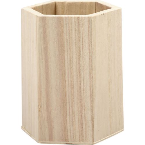 Pot à crayons, h: 10,5 cm, d: 8 cm, paulownia, 1pièce