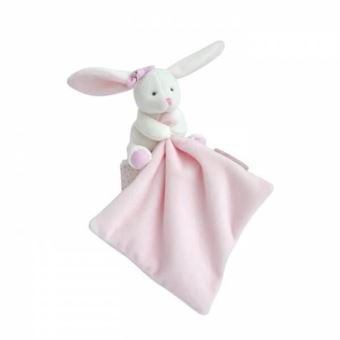 Doudou Lapin avec mouchoir Doudou et Compagnie Rose