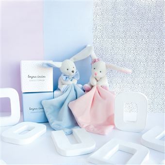 Doudou Lapin avec mouchoir Doudou et Compagnie Rose