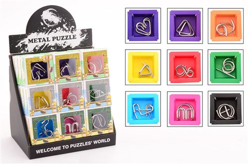 Casse-tête en métal puzzle 9 assortis dans l'affichage