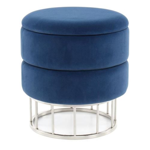 Paris Prix - Pouf & Coffre De Rangement zéro 41cm Bleu