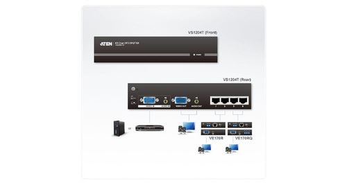 ATEN VanCryst VS1204T Cat 5 Audio/Video Splitter Transmitter Unit - video/audio-uitbreider