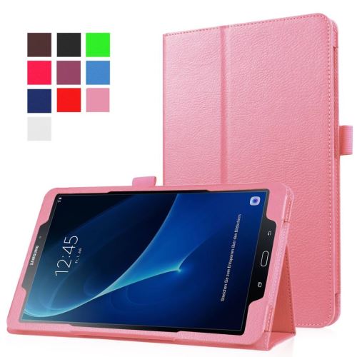WISETONY® Étui en PU tri fold multi-fonctionnel pour votre Samsung Galaxy Tab A T580 10.1 - Rose