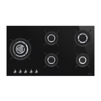 Table de cuisson gaz smeg pv395lcn noir