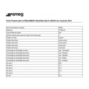 Table de cuisson gaz smeg pv395lcn noir