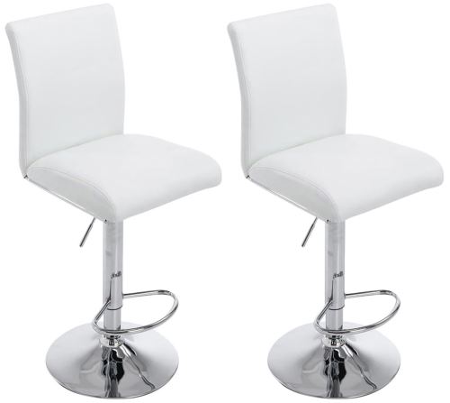 CLP Lot de 2 tabourets de bar Köln similicuir , Blanc