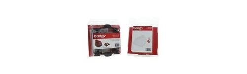 Badgy Full kit - couleur (cyan, magenta, jaune, noir, transparent) - Kit de cassettes à ruban d'impression / cartes PVC
