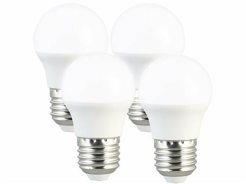 Luminea : 4 ampoules LED E27 / G45 / 240 lm / 3 W blanc lumière du jour