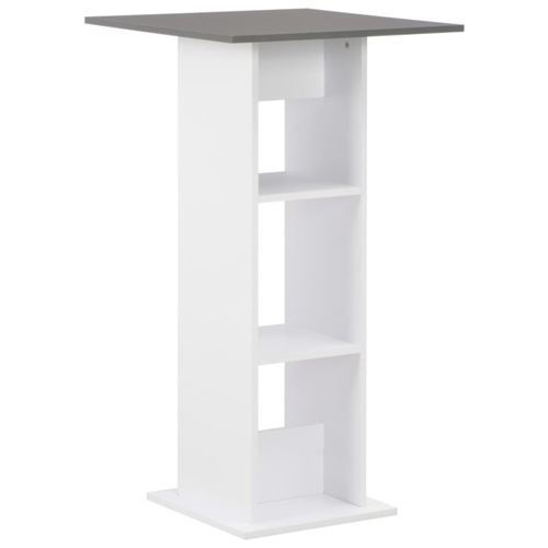 Vidaxl Blanc/Gris Table De Bar Et - Image 3