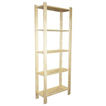 Étagère Pin Etagère Pin, 5 tablettes , l.65 x P.28 x H.170 cm - Rangement de l ...