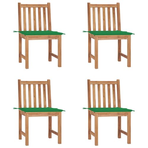 Vidaxl Chaises De Jardin - Lot De 4 - Bois De Teck Massif - Image 3