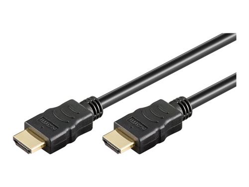 goobay - Câble HDMI avec Ethernet - HDMI mâle pour HDMI mâle - 1 m - double blindage - noir - rond, support 4K