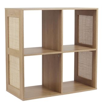 Etagère 4 cases cannage Bali - 1