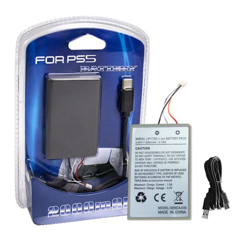 Batterie + câble pour Manette Sony Dualsense 5 PS5 Playstation 5 LIP1708 2000 mAh - Straße Game ®