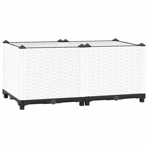 Vidaxl Blanc Lit Surélevé 80X40x38 Cm Polypropylène 153309 - Image 3