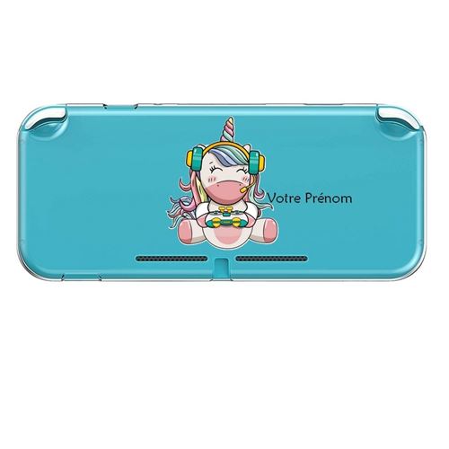 Etui et protection gaming Taperso Etui pochette bleu pour Nintendo Switch  Lite avec motif licorne et arc en ciel personnalisable