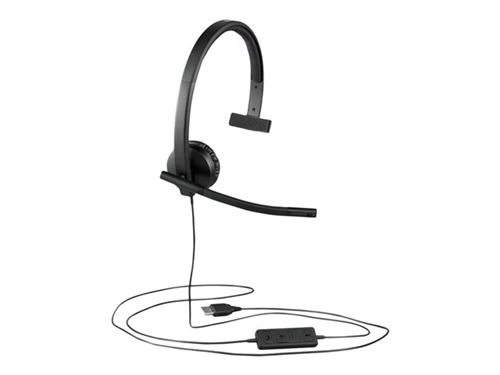 Logitech H570e - Headset - op oor - met bekabeling - USB-C - gecertificeerd voor Microsoft Teams