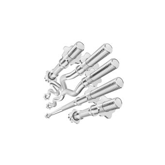 Hop-Sport Ensemble de barres de musculation en acier chromé: 167 cm + curl et super curl EZ 120 cm + courtes 2x40 cm, Diamètre 30 mm - 1