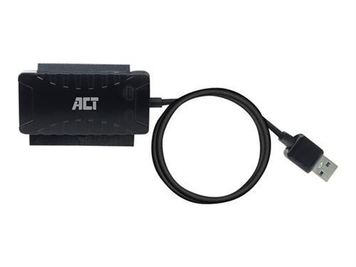 ACT AC1520 - Adaptateur d'interface - 5.25 , 2,5 po./3,5 po. partagé - SATA / IDE / PATA - USB 3.2 (Gen 1) - noir