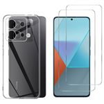 BEEJTUNY Coque Transparente Pour Redmi Note 13 Pro+ Plus 5G - TPU Souple + Acrylique, Cadre Galvanisé - Anti-Choc Et Anti-Jaunissement (Noir)