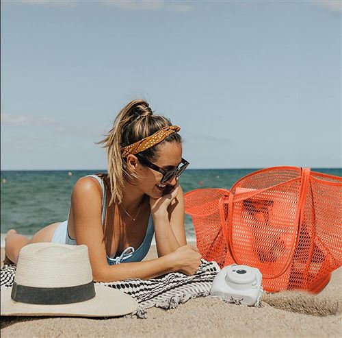 Sac de plage en maille grand avec poche intérieure zippée, sac à bandoulière  femme sac