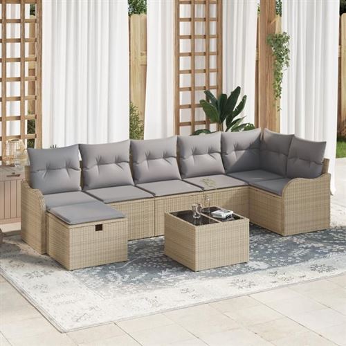 Vidaxl Ensemble De Canapé De Jardin 8 Pc Poly Rotin - Image 3
