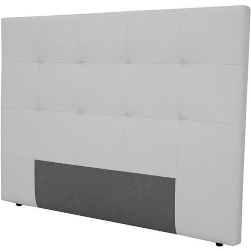 Tete de lit 165 x 120 cm - Simili Blanc - Pour couchage 140 et 160 - HERA