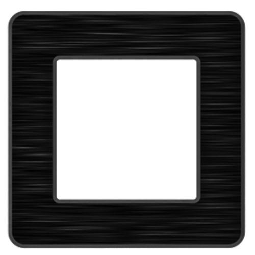 Zenitech - Plaque de finition simple - métal noir brossé bossé - gamme Kouro