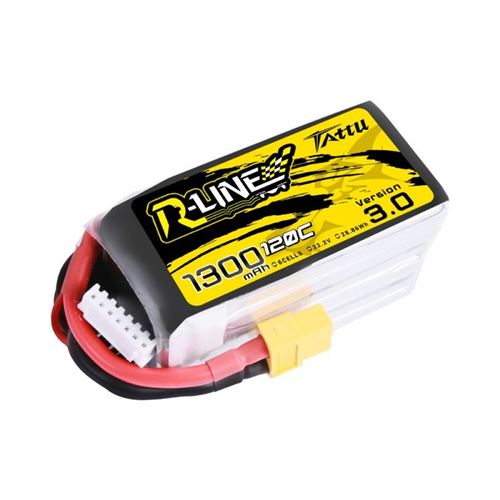 Lipo Tattu R-line Version 3.0 1300mah 22.2v 120c 6s1p Prise Xt60
