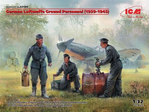 German Luftwaffe Ground Personnel(1939-1945)(3 Figures) - 1:32e - Icm