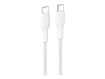 Belkin BoostCharge Pro - Câble USB - 24 pin USB-C (M) pour 24 pin USB-C (M) - 1 m - Alimentation USB (240 W), câble tressé - blanc