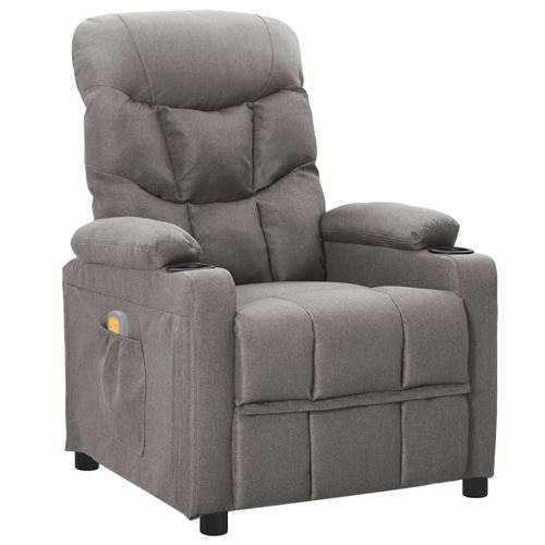 Non Communiqué Gris Vidaxl Fauteuil De Massage, Siège Inclinable Avec Dossier Et Repose-Pied Réglables, Chaise De Salle De Séjour Salon Intérieur, Industriel, Clair Tissu 339092