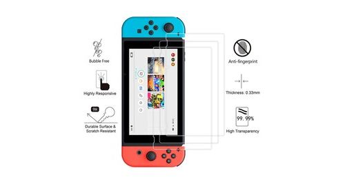 Feuille de protection de film de protection d écran en verre trempé 3pc pour nintendo switch