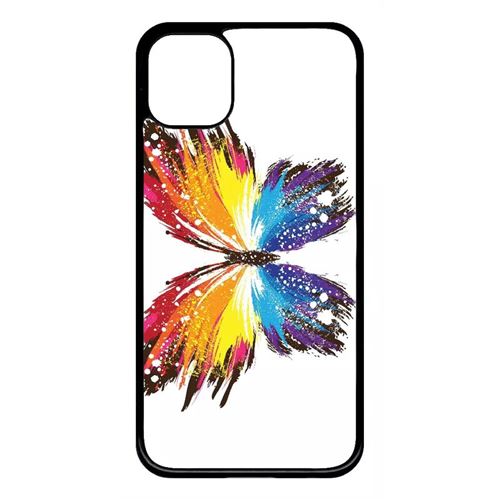 Coque My-Kase pour iPhone 11 - papillon multicolor - Plastique Noir