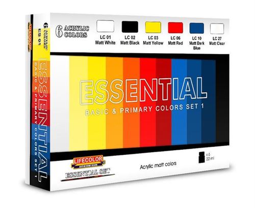Essential Basic & Primary Colors Set 1 - Lifecolor