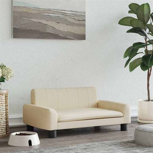Lit pour chien crème 70x45x30 cm tissu Vidaxl