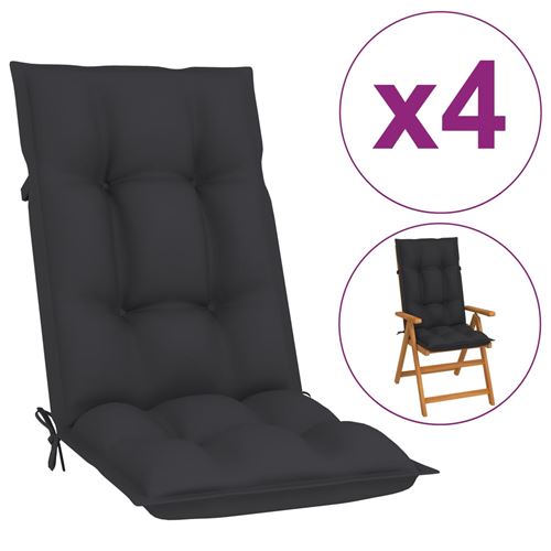 vidaXL Coussins de chaise de jardin 4 pcs Anthracite 120x50x7 cm
