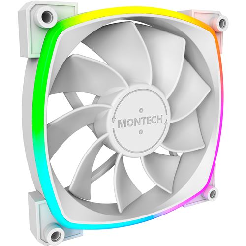 Montech Blanc/Blanche Rx120 Pwm Argb Ventilateur - 120Mm - Neuf - Image 4