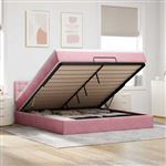 VidaXL Cadre de lit ottoman avec matelas rose 180x200 cm velours, cadre de lit, cadre de lit rembourré, cadre de lit ottoman 3311938