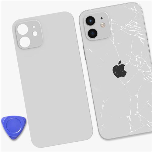 Vitre Arrière Adhésive Pour IPhone 12 Mini - Rouge Avec Gros Trou - Neuf