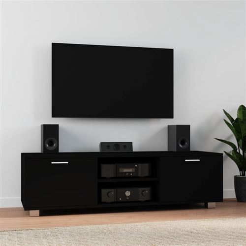 vidaXL Meuble TV Noir 140x40,5x35 cm Bois d'ingénierie342624
