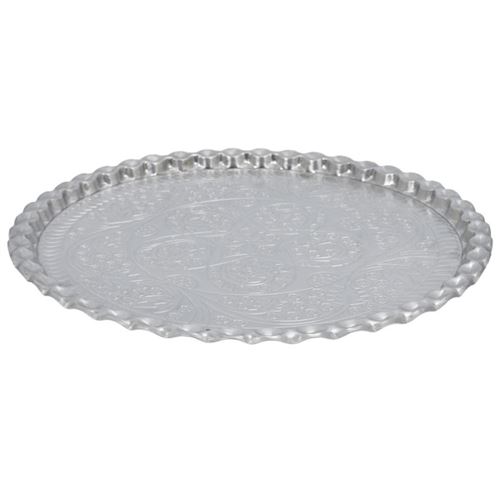 Non Communiqué Gris Plateau De Service "Déco" 47Cm Argent