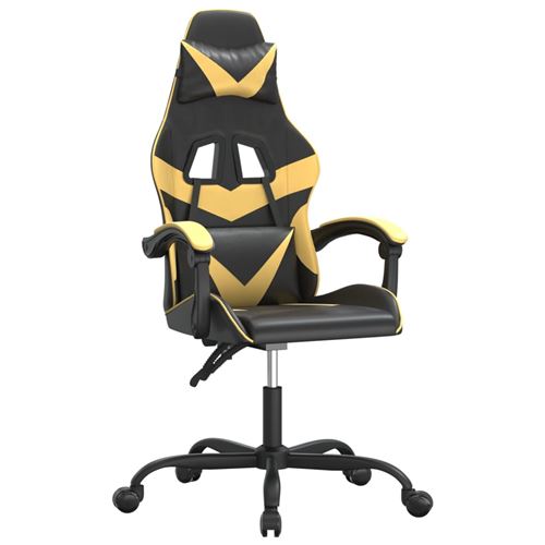 Non Communiqué Noir Chaise Gaming Et Doré Similicuirchaise Gamer Siège Gaming Fauteuil Gamer