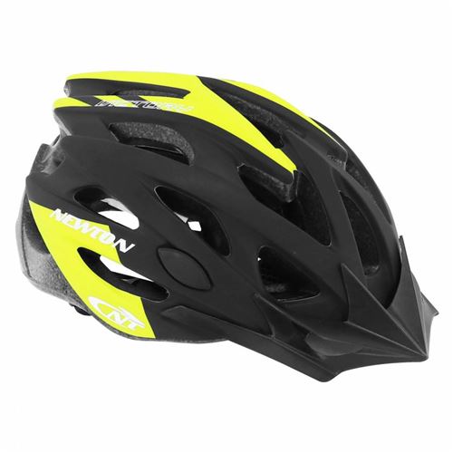 Casque velo adulte newton route-vtt victory noir-jaune taille 58-61 avec visiere et lock (vendu en boite)